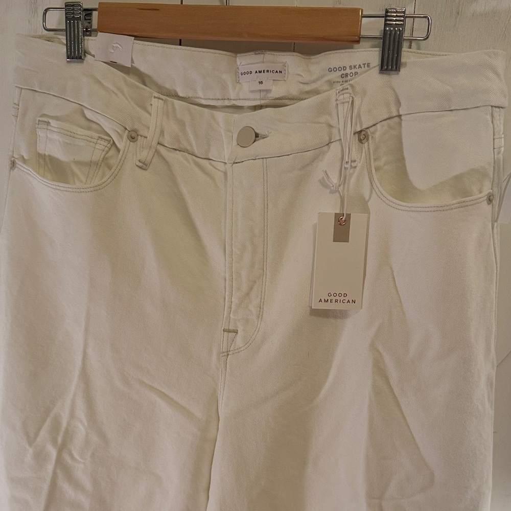 Good American White Denim Wide Leg Pants - Picture 7 of 11